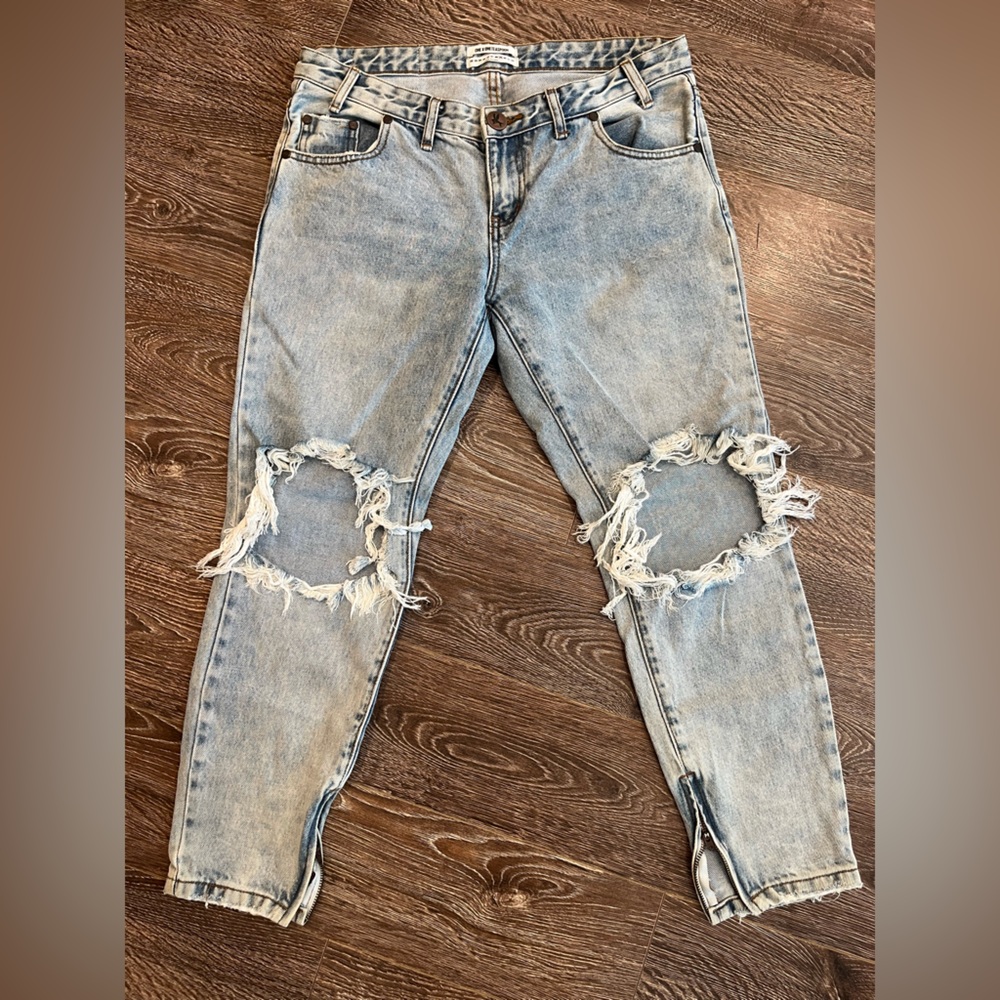 One Teaspoon Freebirds Light Blue Distressed Jeans